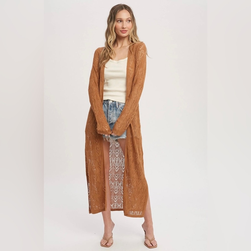 🌺Hooked Up by IOT Juniors' Pointelle Duster Cardigan🌸🌺
